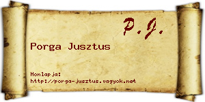 Porga Jusztus névjegykártya